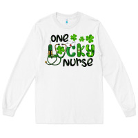 White Saint Patricks One Lucky Nurse Long Sleeve Tee - RanaPortraitStore