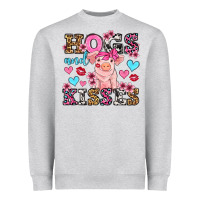 Heather Grey hogs and kisses pig  olivia Heavyweight Sweatshirt - OliviaCreatesArt