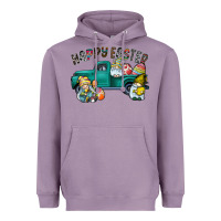 Lavender Happy Easter truck Heavyweight Hoodie - CowhideDigitalArt