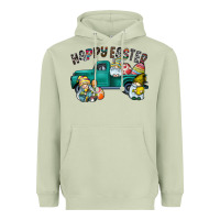 Matcha Happy Easter truck Heavyweight Hoodie - CowhideDigitalArt