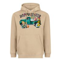 Mushroom Happy Easter truck Heavyweight Hoodie - CowhideDigitalArt