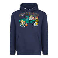 Navy Happy Easter truck Heavyweight Hoodie - CowhideDigitalArt