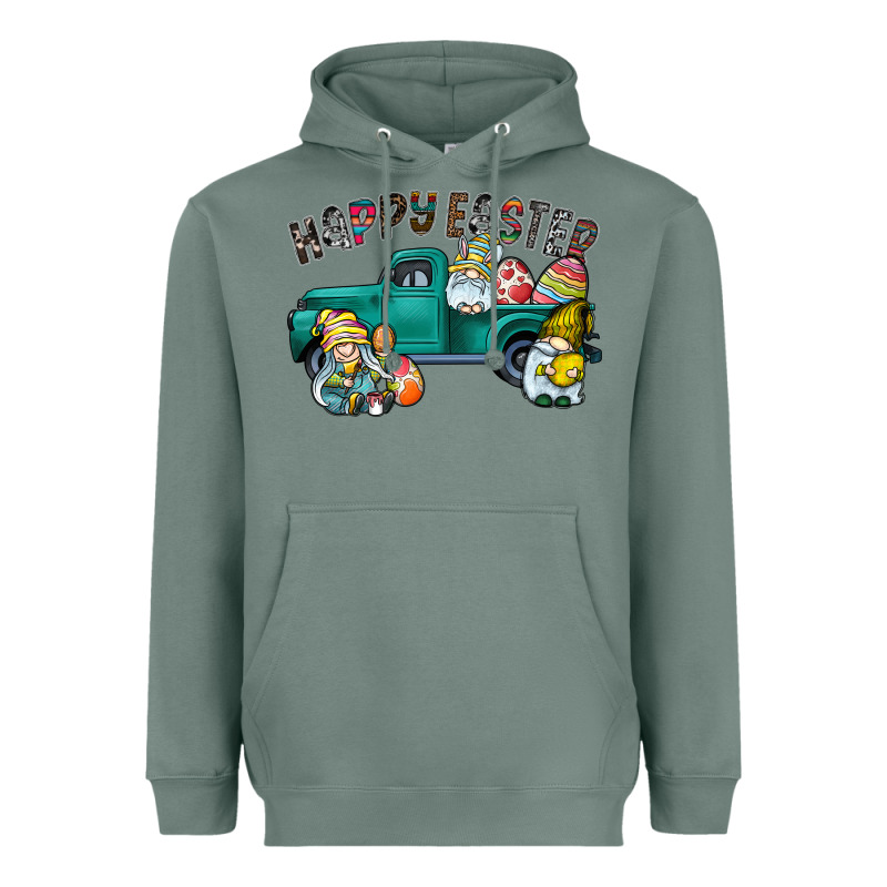 Happy Easter Truck Heavyweight Hoodie by CowhideDigitalArt | Teevron