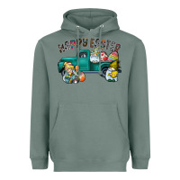 Sage Happy Easter truck Heavyweight Hoodie - CowhideDigitalArt