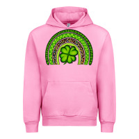 Fuchsia Pink St. Patrick's Day Shamrock Rainbow Urban Hoodie - Artiststas