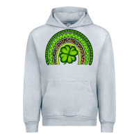 Heather Grey St. Patrick's Day Shamrock Rainbow Urban Hoodie - Artiststas