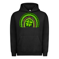 Pigment Black St. Patrick's Day Shamrock Rainbow Urban Hoodie - Artiststas