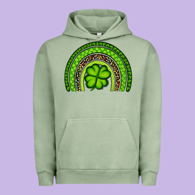 St. Patrick's Day Shamrock Rainbow Urban Hoodie Designed By Artiststas