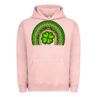 Pigment Salmon St. Patrick's Day Shamrock Rainbow Urban Hoodie - Artiststas