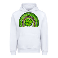 White St. Patrick's Day Shamrock Rainbow Urban Hoodie - Artiststas