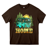 Chocolate Brown camping caravan home Heavy Core Tee - NancyCooperArtShop