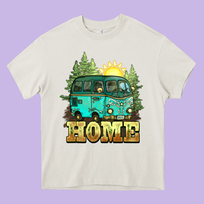 Camping Caravan Home Heavy Core Tee Designed By Nancycooperartshop