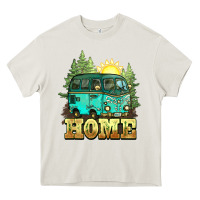 Cream camping caravan home Heavy Core Tee - NancyCooperArtShop