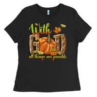 Black with god all things are possible Ladies Tee - NancyCooperArtShop
