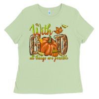 Matcha with god all things are possible Ladies Tee - NancyCooperArtShop