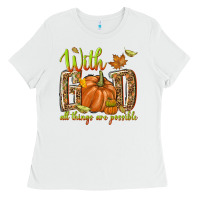 White with god all things are possible Ladies Tee - NancyCooperArtShop