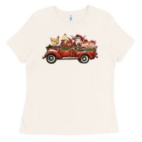 Bone christmas truck with farm animals Ladies Tee - RanaPortraitStore