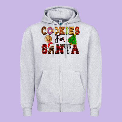 Cookies For Santa Zipper Hoodie Designed By Fadigitalartstudio