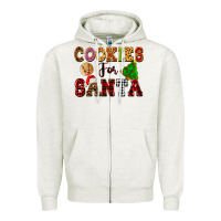 Oatmeal Heather cookies for santa Zipper Hoodie - FaDigitalArtStudio