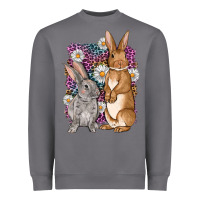 Storm Bunnys Easter with leopard background Heavyweight Sweatshirt - OliviaCreatesArt