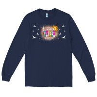 Navy summer vibes with birds Long Sleeve Tee - TumblerDesignByShophia