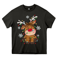 Asphalt Christmas reindeer Heavy Core Tee - MaliasSmallBusiness
