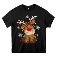 Black Christmas reindeer Heavy Core Tee - MaliasSmallBusiness
