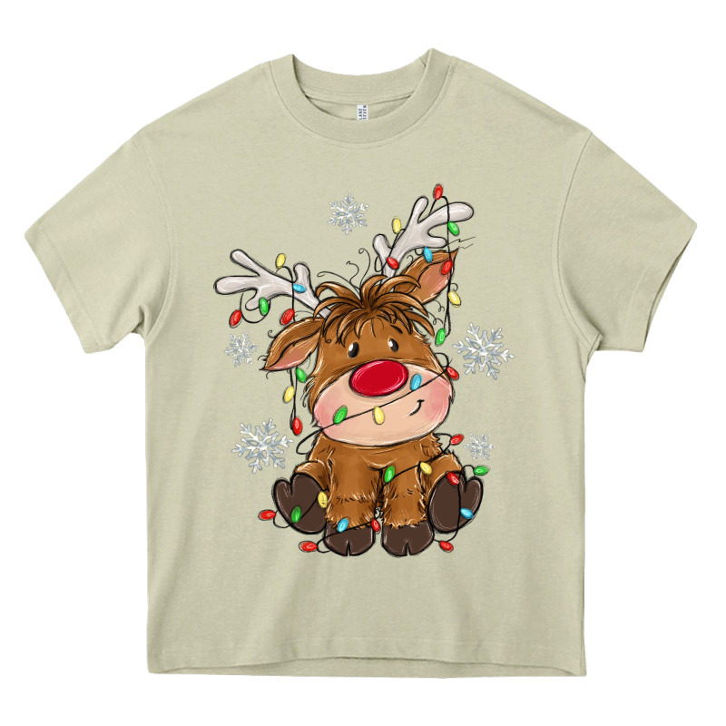 Christmas Reindeer Heavy Core Tee by MaliasSmallBusiness | Teevron