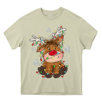 Mossy Christmas reindeer Heavy Core Tee - MaliasSmallBusiness