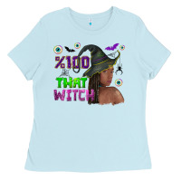 Baby Blue 100 that witch Ladies Tee - NancyCooperArtShop