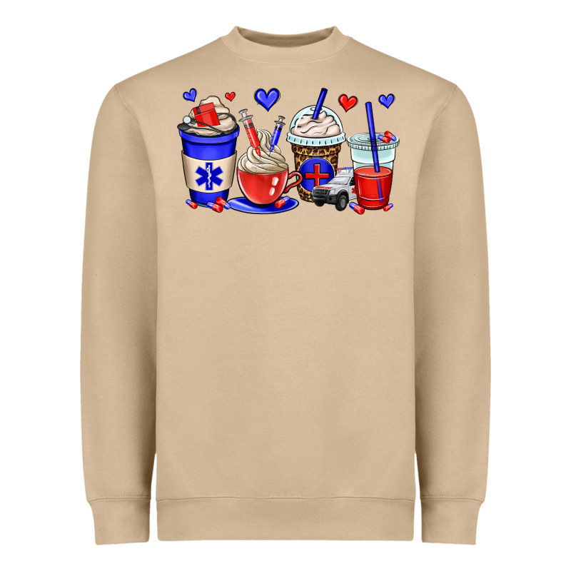 Emt Emergency Medical Technician Coffee Cups Heavyweight Sweatshirt by OliviaCreatesArt | Teevron