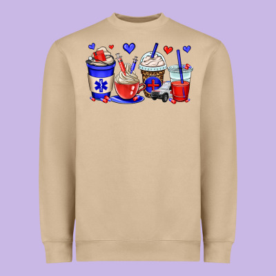 Emt Emergency Medical Technician Coffee Cups Heavyweight Sweatshirt Designed By Oliviacreatesart