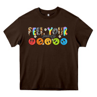 Chocolate Brown feel your feelings Heavy Core Tee - NancyCooperArtShop