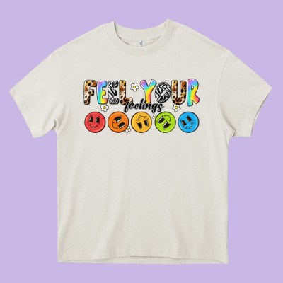 Feel Your Feelings Heavy Core Tee Designed By Nancycooperartshop