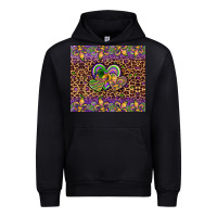 Black mardi gras fleur de lis hearts leopard glitter Urban Hoodie - Artiststas