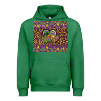 Emerald mardi gras fleur de lis hearts leopard glitter Urban Hoodie - Artiststas