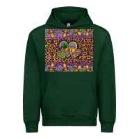 Forest Green mardi gras fleur de lis hearts leopard glitter Urban Hoodie - Artiststas