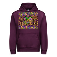 Mauve Wine mardi gras fleur de lis hearts leopard glitter Urban Hoodie - Artiststas