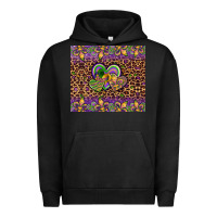 Pigment Black mardi gras fleur de lis hearts leopard glitter Urban Hoodie - Artiststas