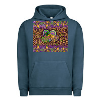 Pigment Midnight Navy mardi gras fleur de lis hearts leopard glitter Urban Hoodie - Artiststas