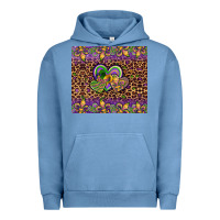 Pigment Pebble Blue mardi gras fleur de lis hearts leopard glitter Urban Hoodie - Artiststas