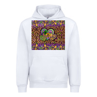 White mardi gras fleur de lis hearts leopard glitter Urban Hoodie - Artiststas