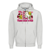 Dove Grey My first valentine's day unicorn Zipper Hoodie - FaDigitalArtStudio
