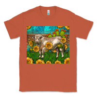 Copper Western Charolais Bull With Sunflowers Classic Tee - LillyAllenDesigns