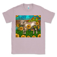 Lilac Western Charolais Bull With Sunflowers Classic Tee - LillyAllenDesigns