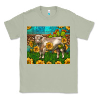 Matcha Western Charolais Bull With Sunflowers Classic Tee - LillyAllenDesigns