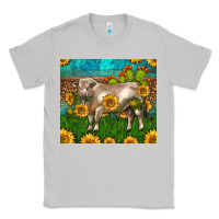 Moon Dust Western Charolais Bull With Sunflowers Classic Tee - LillyAllenDesigns