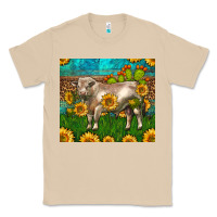 Mushroom Western Charolais Bull With Sunflowers Classic Tee - LillyAllenDesigns