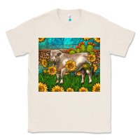 Natural Western Charolais Bull With Sunflowers Classic Tee - LillyAllenDesigns
