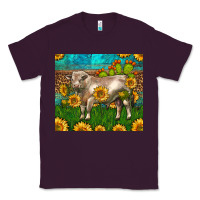 Plum Western Charolais Bull With Sunflowers Classic Tee - LillyAllenDesigns